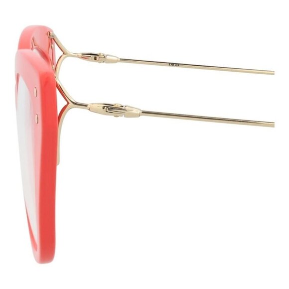 Dior Womens Cat Eye Red Gold Transparent Fashion Designer Eyewear - Picture 4 of 4